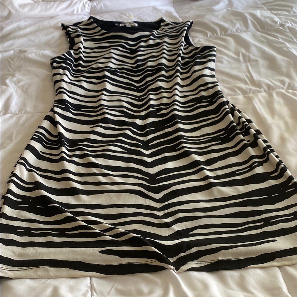 Jennifer Lopez Zebra Print Dress - Black and White